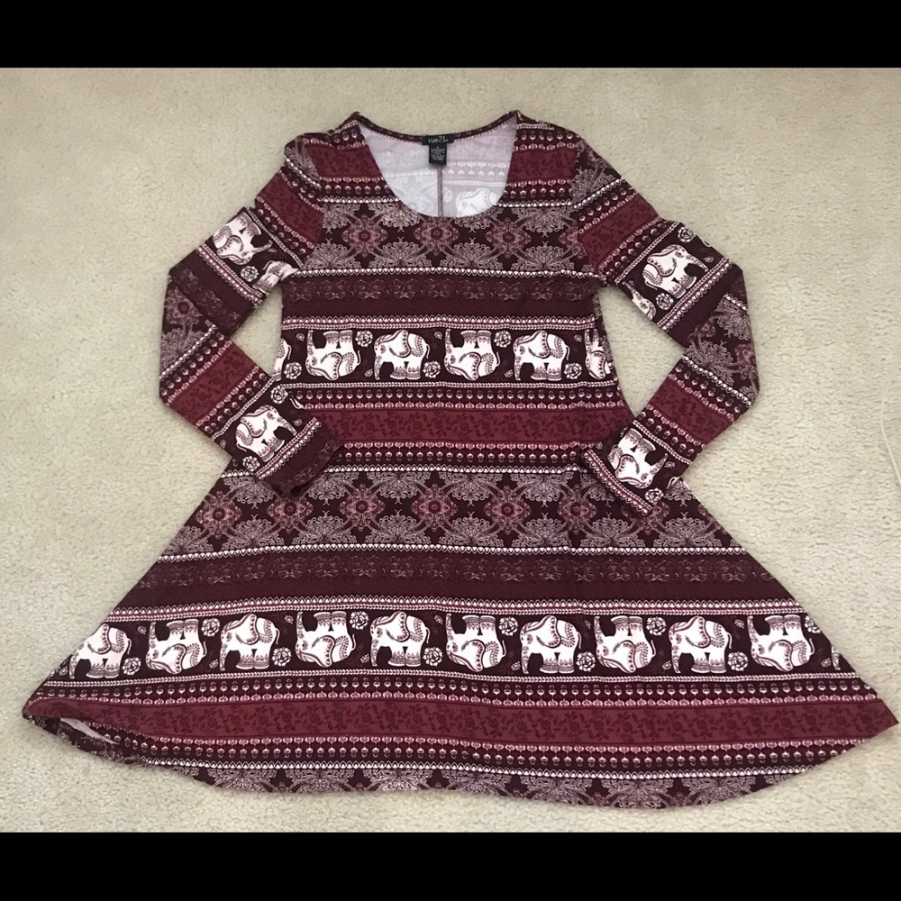 Rue 21 red patterned dress